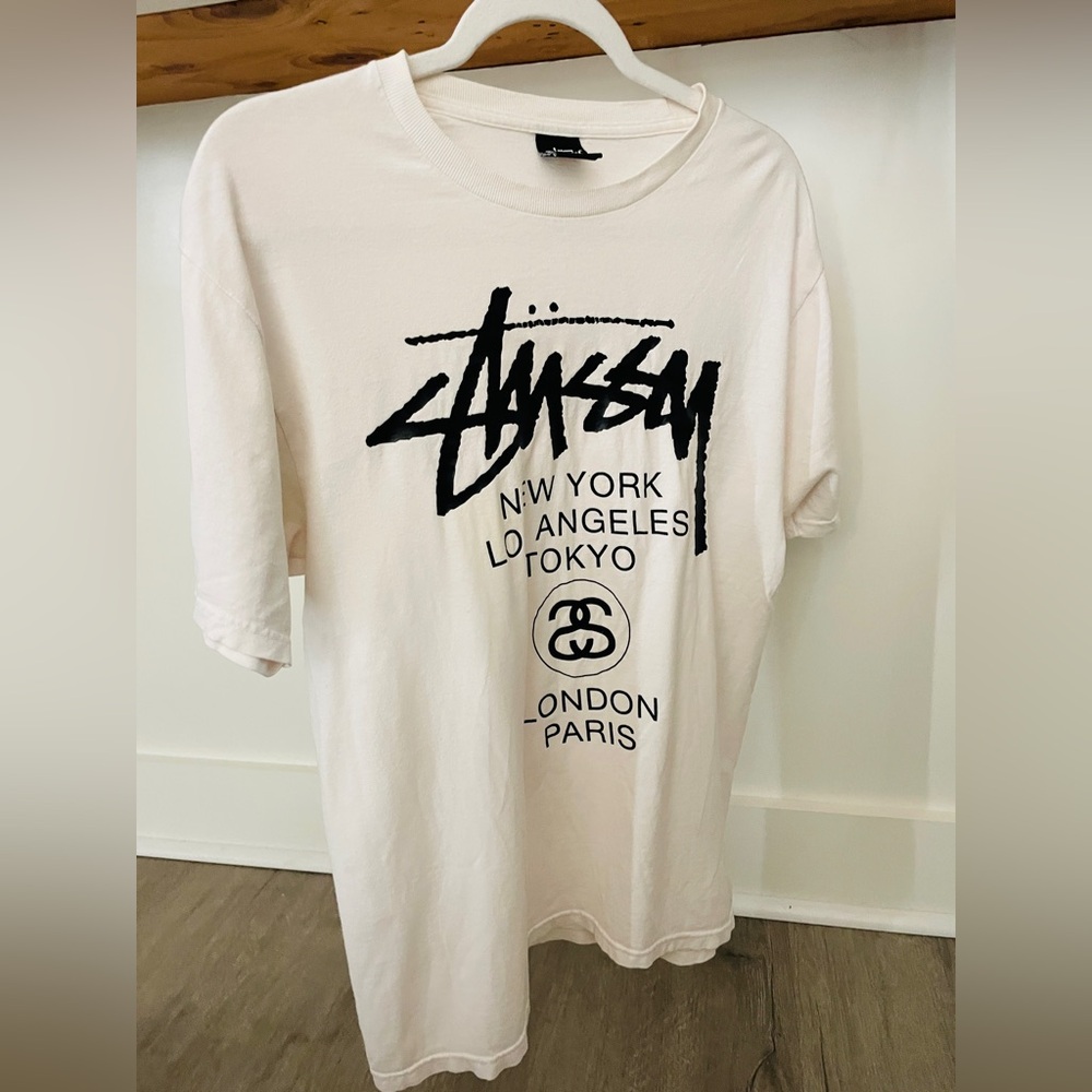 Stüssy White City Logo Graphic Tee Size M – Pre Love Condition